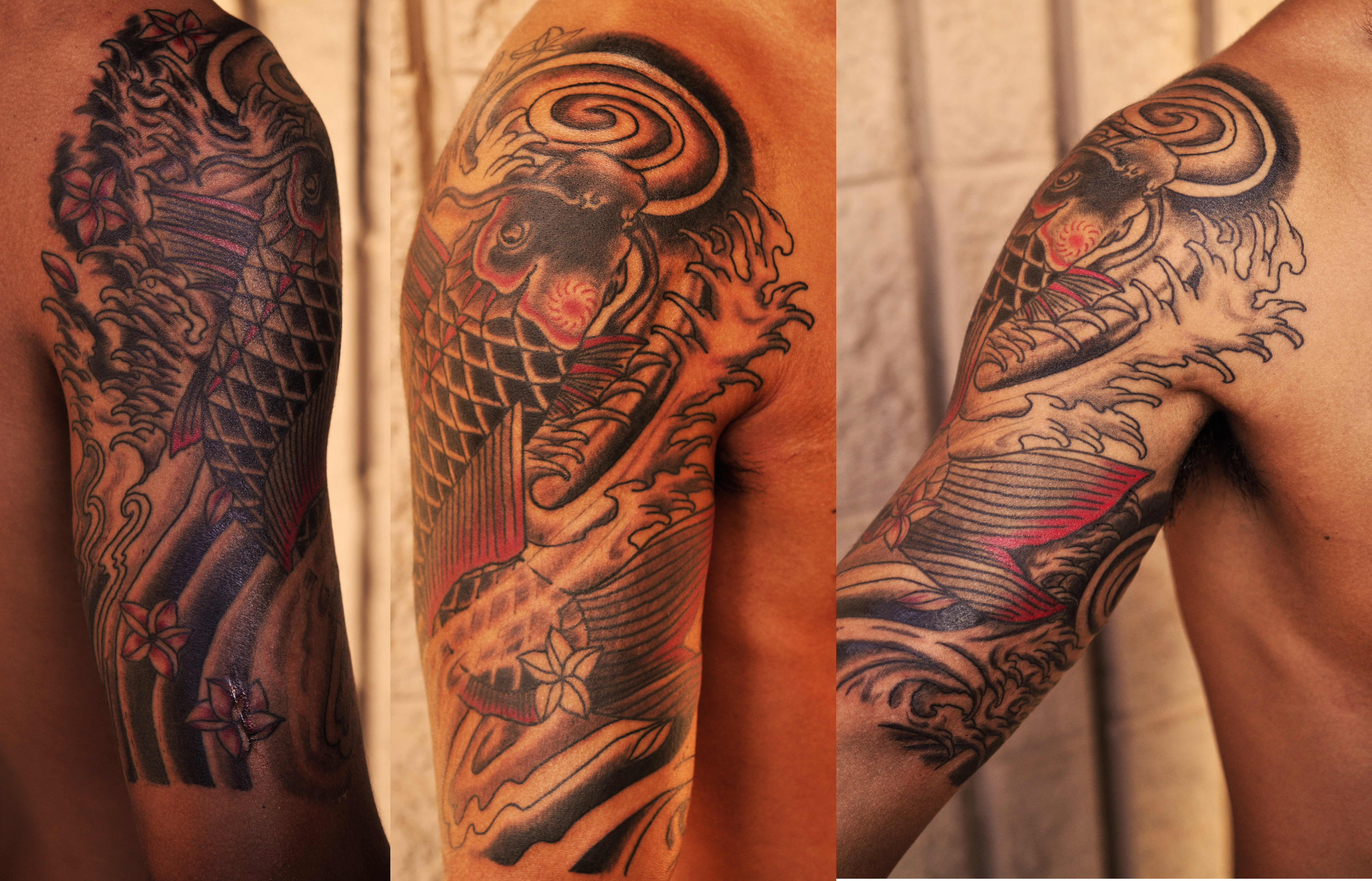 Japanese Koi Half Sleeve Tattoo Dave Rodriguez Pacific Rootz inside sizing 6000 X 3855