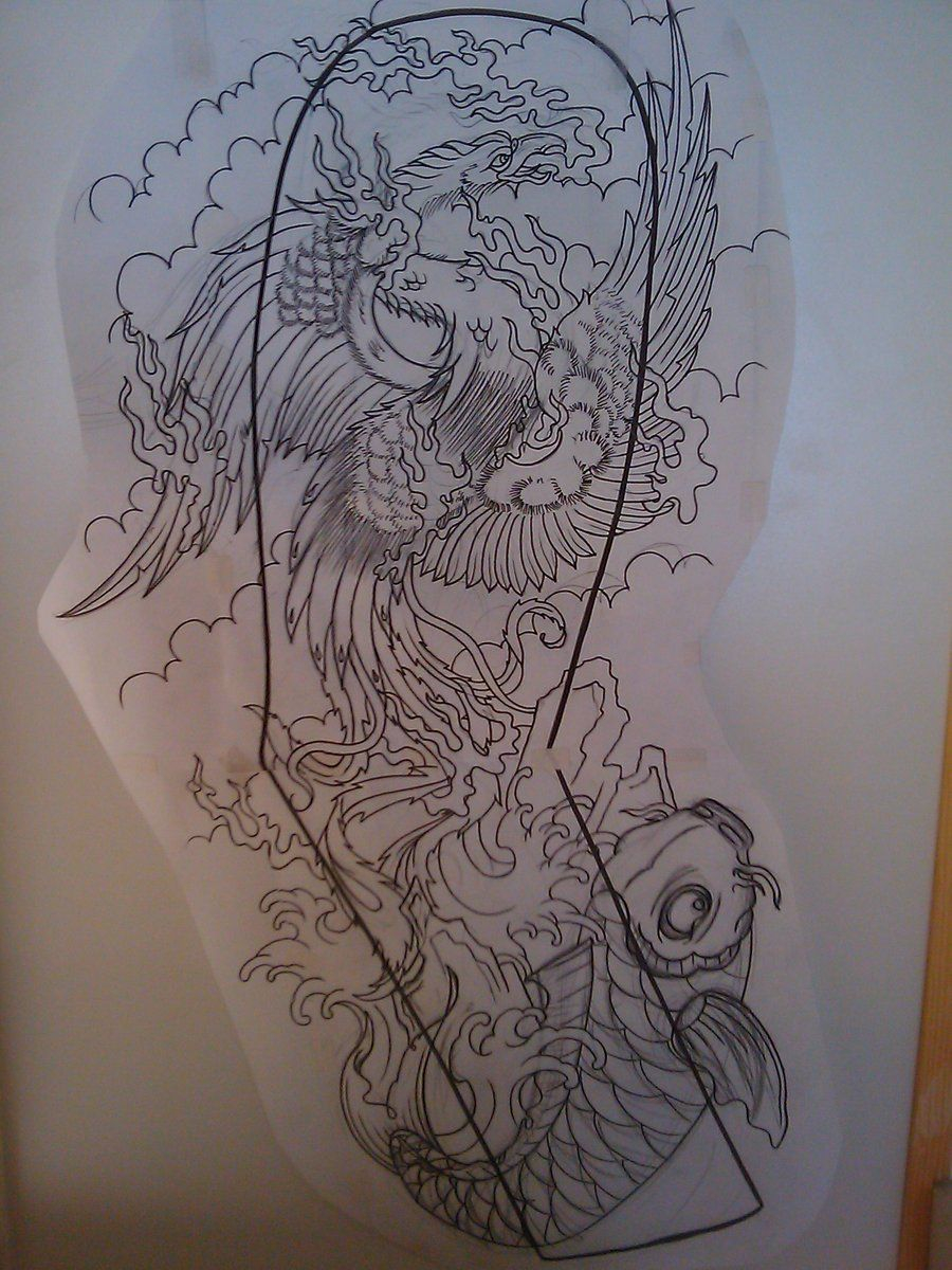 Japanese Phoenix Full Sleeve Dude Skinz Tattooing On Deviantart for size 900 X 1200