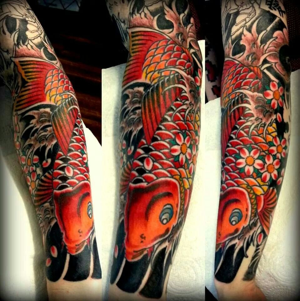Japanese Sleeve Forearm Koi Colour Traditional More Tats for dimensions 959...