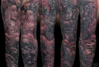 Japanese Sleeve Tattoo Geisha Dragon Temple Samurai Nicklas throughout dimensions 957 X 960