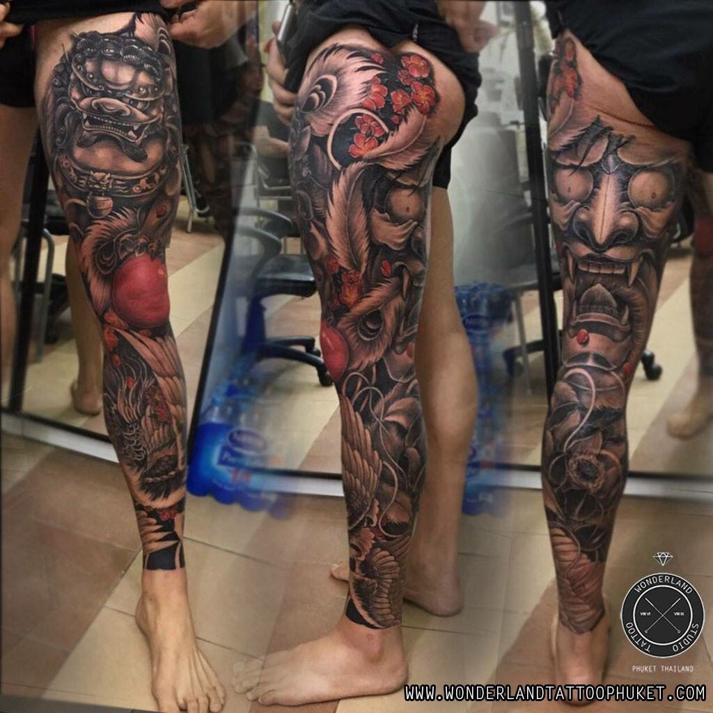 Japanese Theme Leg Sleeve Tattoo For Appointment Or Design Tattoo intended for size 1024 X 1024