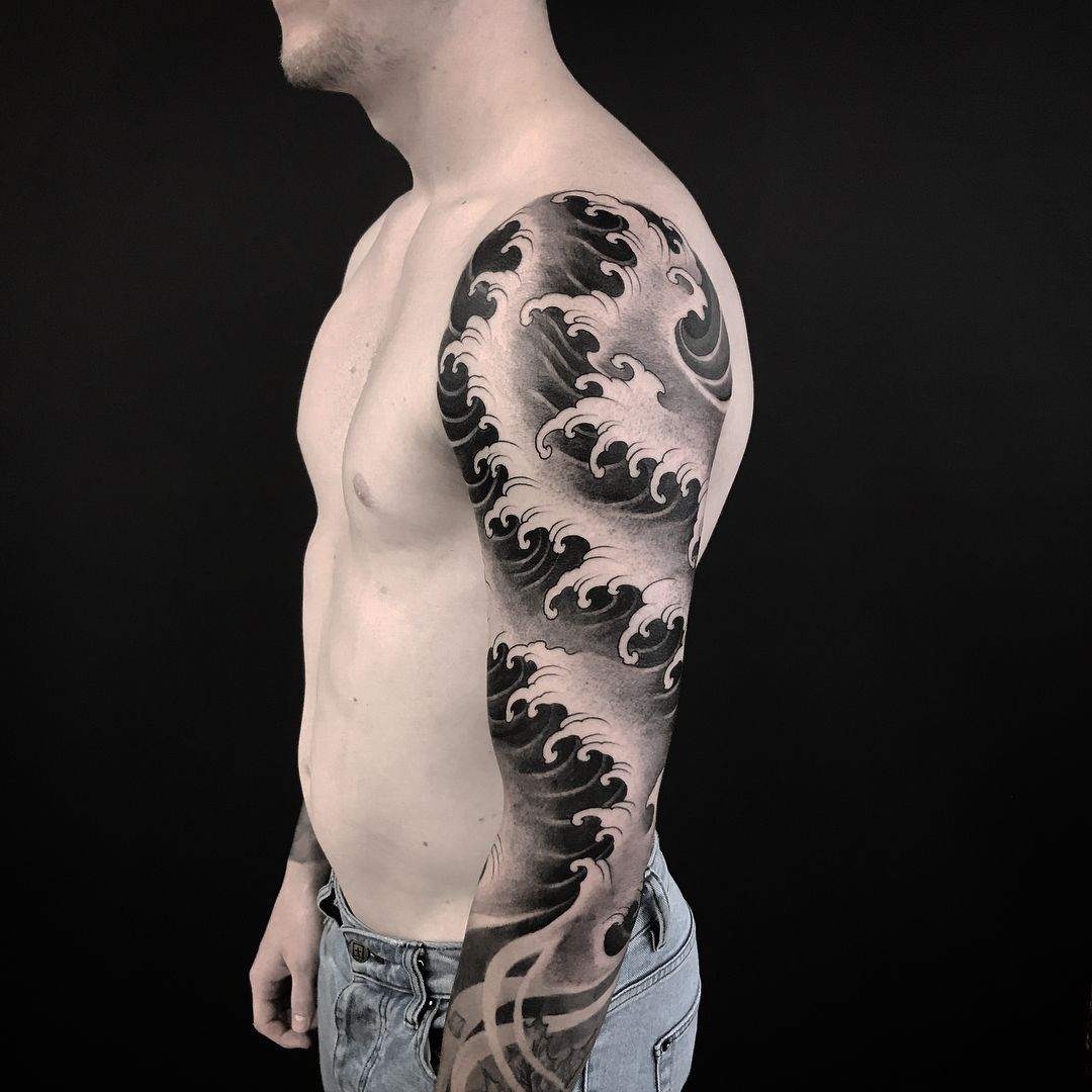 Japanese Wave Sleeve Japanese Waves Japanese And Tattoo within proportions 1080 X 1080