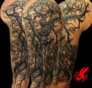 Jesus Tree Sleeve Tattoo Jackie Rabbit Jackierabbit12 for size 911 X 877