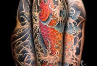 Jumping Koi Fish Half Sleeve Tattoo Ben Lucas On Deviantart throughout measurements 894 X 894