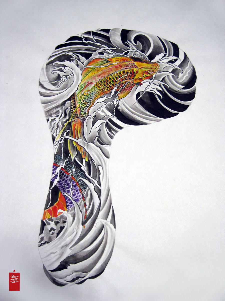 Koi Sleeve Tattoo Designs Cool Tattoos Bonbaden with regard to proportions 900 X 1200