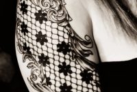 Lace Tattoo On Girl Right Half Sleeve throughout proportions 736 X 1116