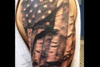 Left Shoulder Grey Ink American Flag Tattoo inside measurements 940 X 940