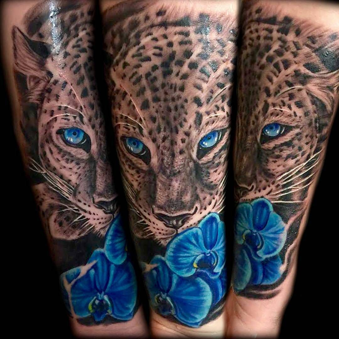 Leopard And Flowers Sleeve Tattoo Venice Tattoo Art Designs throughout dimensions 1080 X 1080