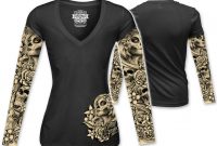 Lethal Angel Womens Dod Tattoo Sleeve Black Long Sleeve Tee inside proportions 1201 X 1200