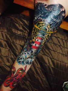 Lighthouse Sleeve In Progress Hiroki Fukanaga Dragon Tattoo intended for dimensions 1536 X 2048