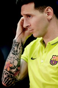 Lionel Messi Wearing A Short Sleeved T Shirt In Fc Barcelona La within size 1024 X 1535