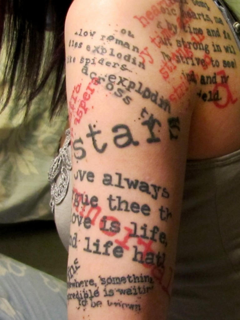 Literary Sleeve Contrariwise Literary Tattoos intended for dimensions 768 X 1024