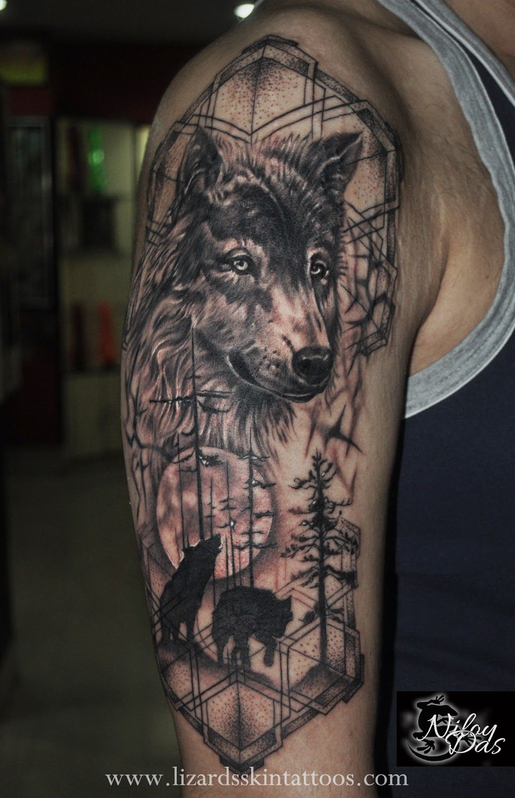 Lizards Skin Tattoos Jungle Themed Wolf Tattoo Artist Niloy Das for sizing 1034 X 1600