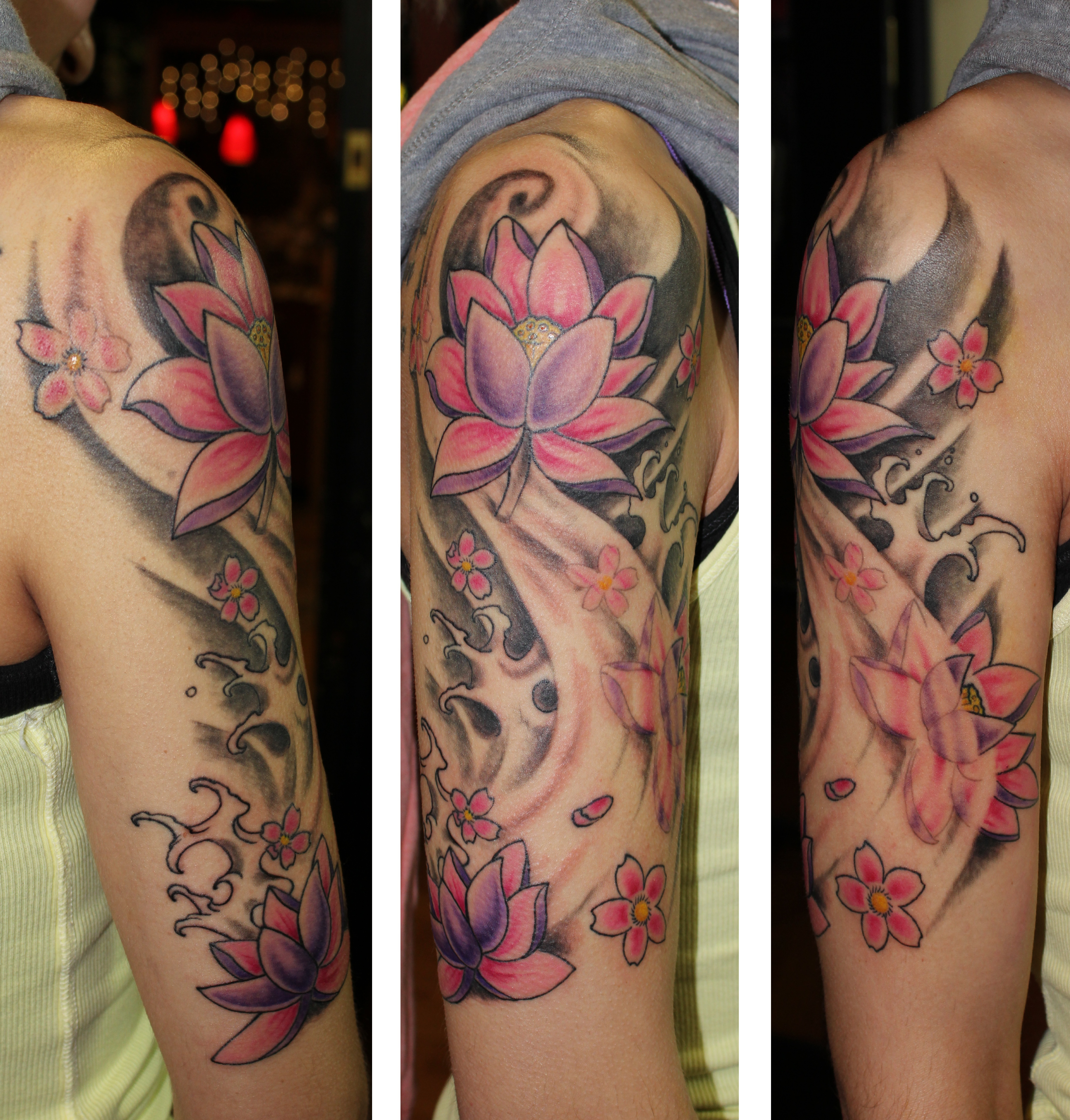 Lotus Sleeve Tattoo Design Tattoo Ideas regarding measurements 4785 X 5009