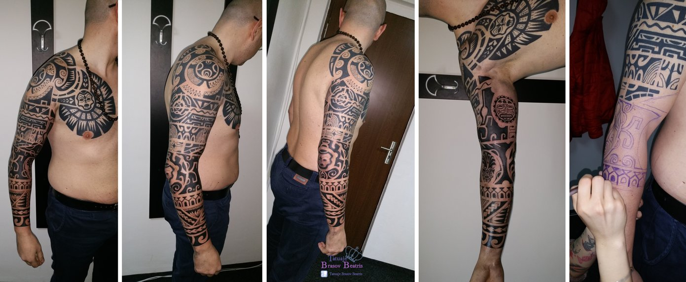 Maori Tattoo Full Sleeve Tatuajebrasov On Deviantart inside sizing 1391 X 573