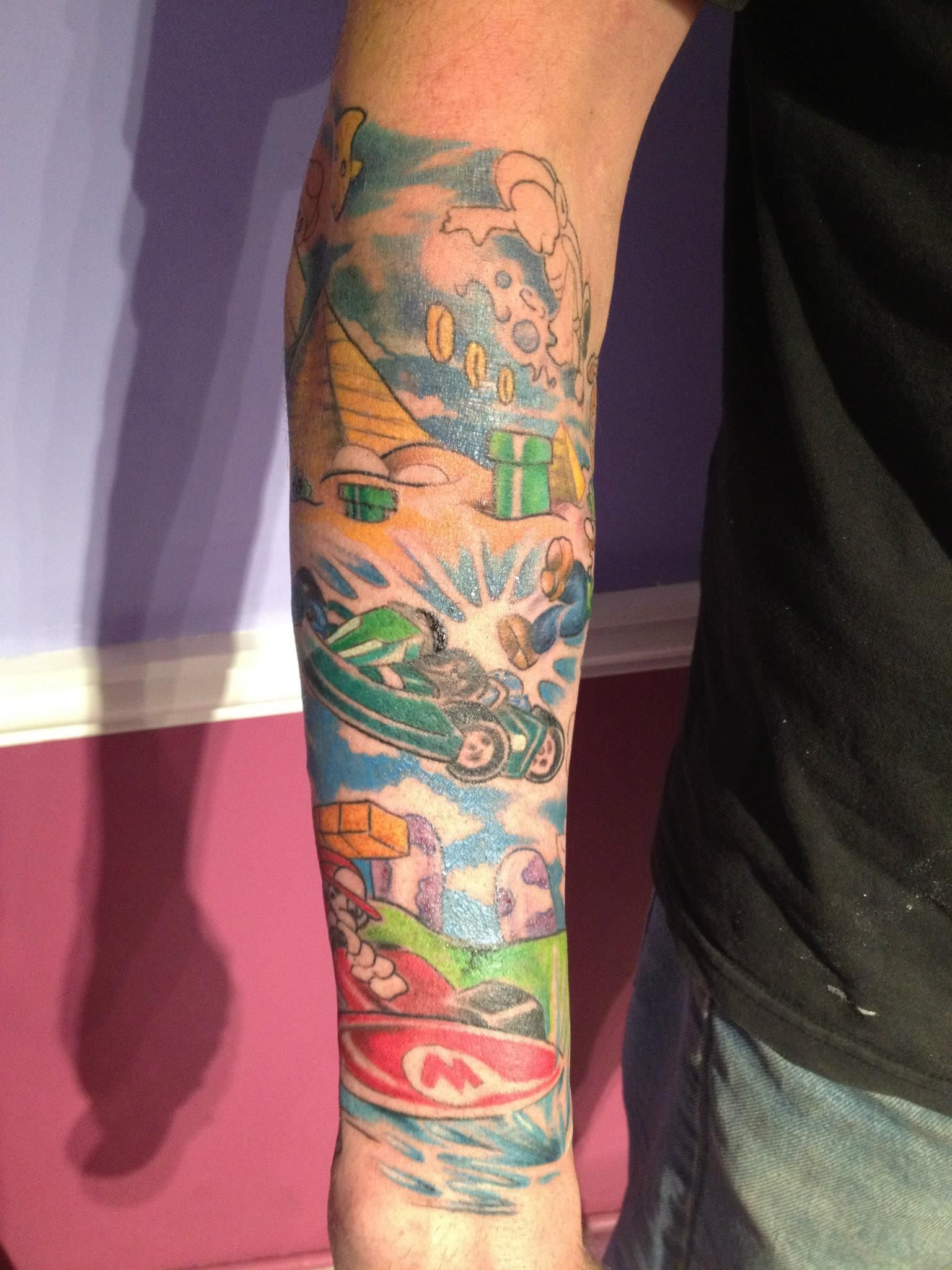 Mario Kart Tattoo Sleeve Mario Kart Photo Justmakeithappen throughout measurements 1536 X 2048