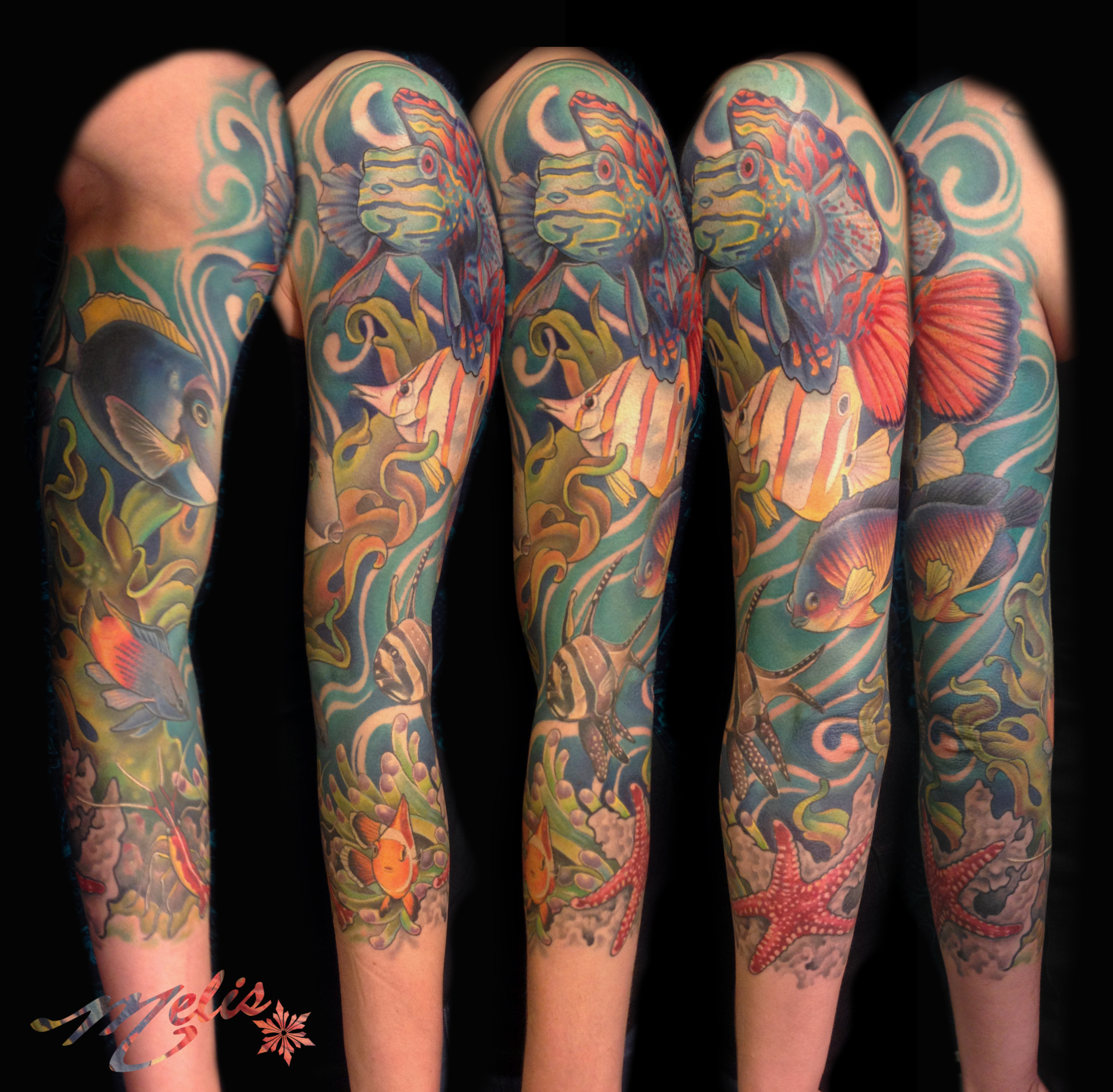 Melissa Fusco Sea Life Tattoo Fish Sleeve Denver Colorado Artist throughout size 3162 X 3102