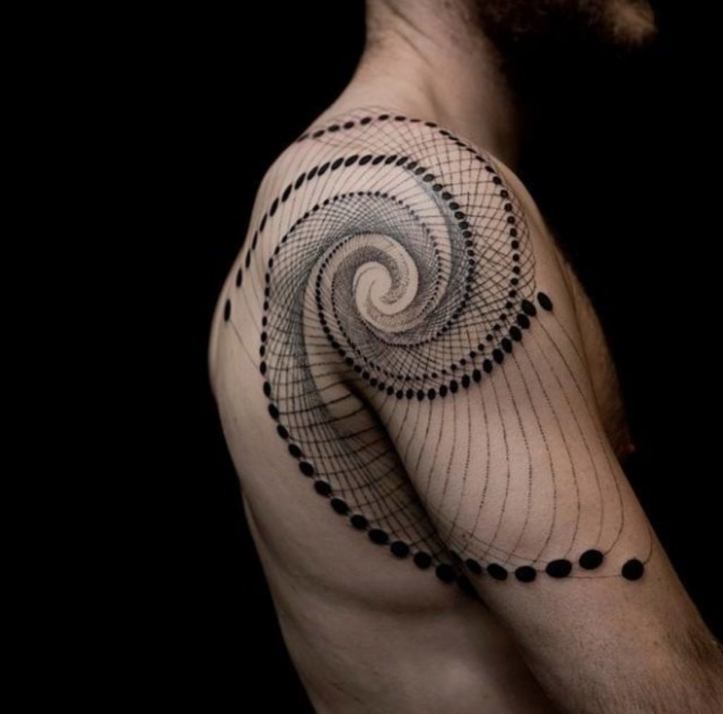 Men Half Sleeve Nice Dots And Line Work Spiral Tattoo Golfian with dimensions 1024 X 1012