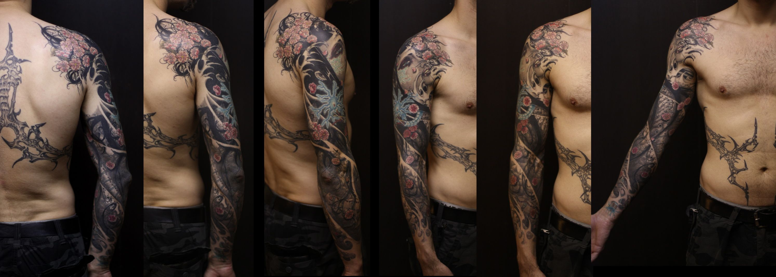 Men Japanese Tattoo Sleeve Designs 3d Tattoo 3d Beautiful Design inside dimensions 2987 X 1068