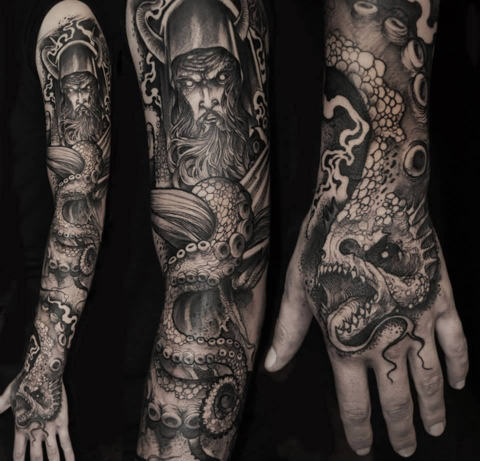 Men Sleeve And Hand Monster Sea Creature Tattoo Golfian with regard to size 960 X 921