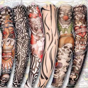 Men Women Fake Tattoo Sleeve Arm Stockings Elastic Pattern Send with proportions 1000 X 1000