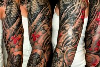 Mens Japanese Flower Sleeve Tattoos Dragon In Place Of The Koi intended for proportions 2480 X 2480