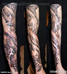 Mind Blowing Full Sleeve Alien Tattoo Full And Half Sleeve Tattoos throughout dimensions 933 X 1024