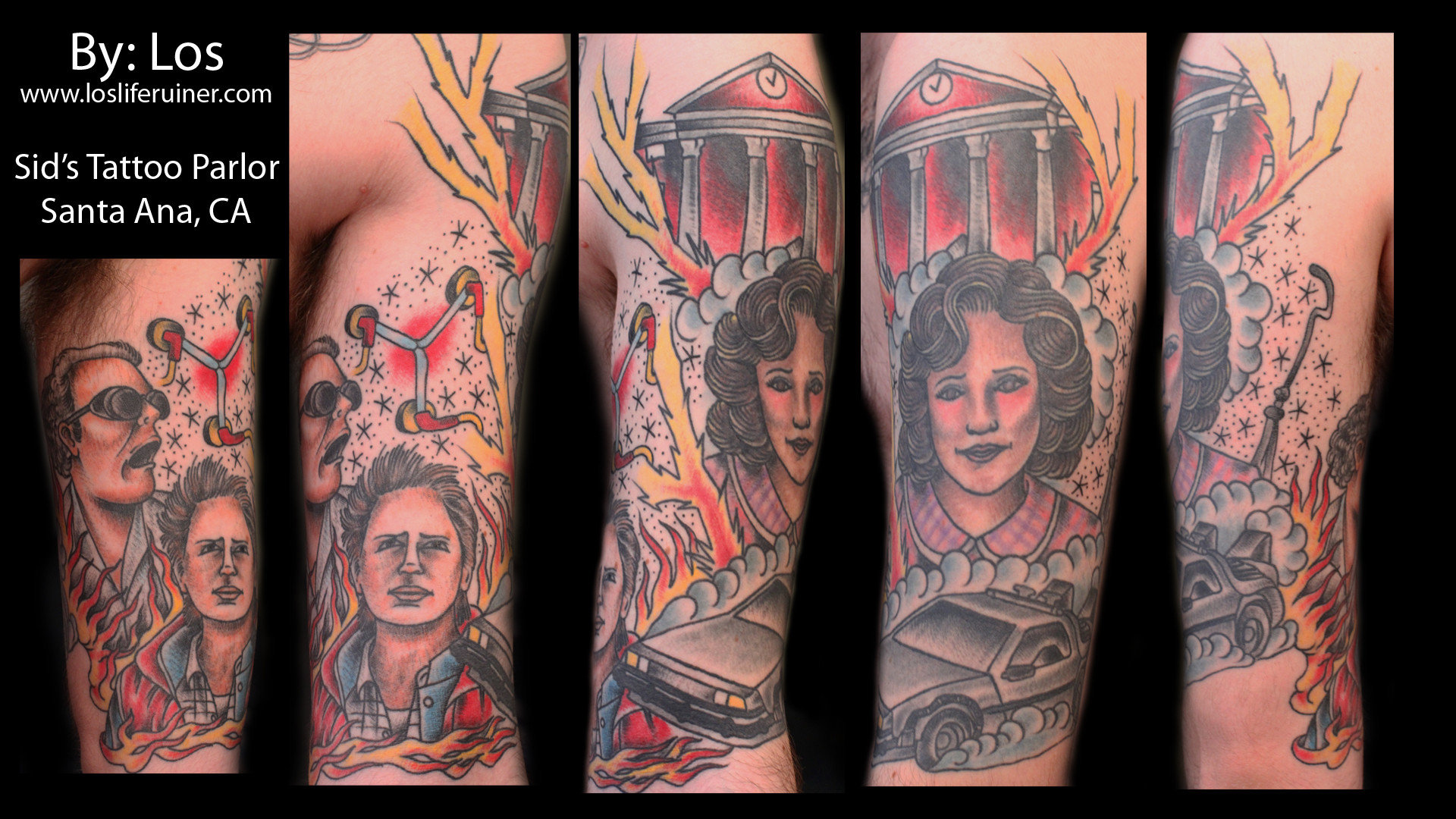 My Completed Back To The Future Traditional 12 Sleeve Tattoo Done regarding proportions 1920 X 1080