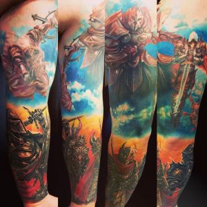 My Good Vs Evil Sleeve Zoey Taylor At The Warren Tattoo In La Ca with regard to sizing 1225 X 1225