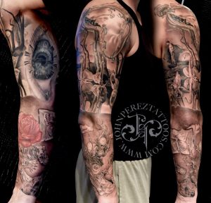 My Salvador Dali Sleeve John Perez Tattoos Detailed Sleeve regarding sizing 1136 X 1092