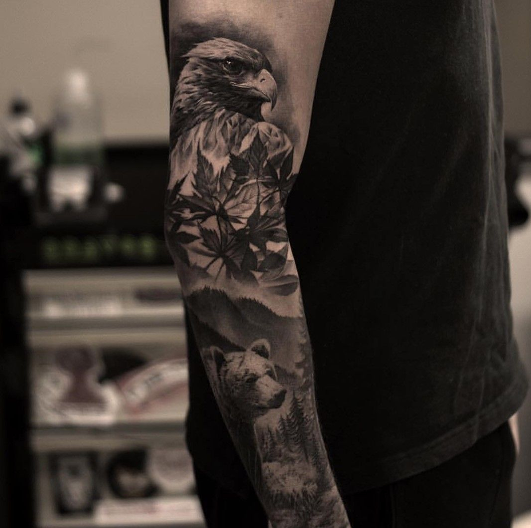 Nature Sleeve Tattoo Oscarakermo Sleeve Tattoos For Men Tell pertaining to dimensions 1066 X 1060