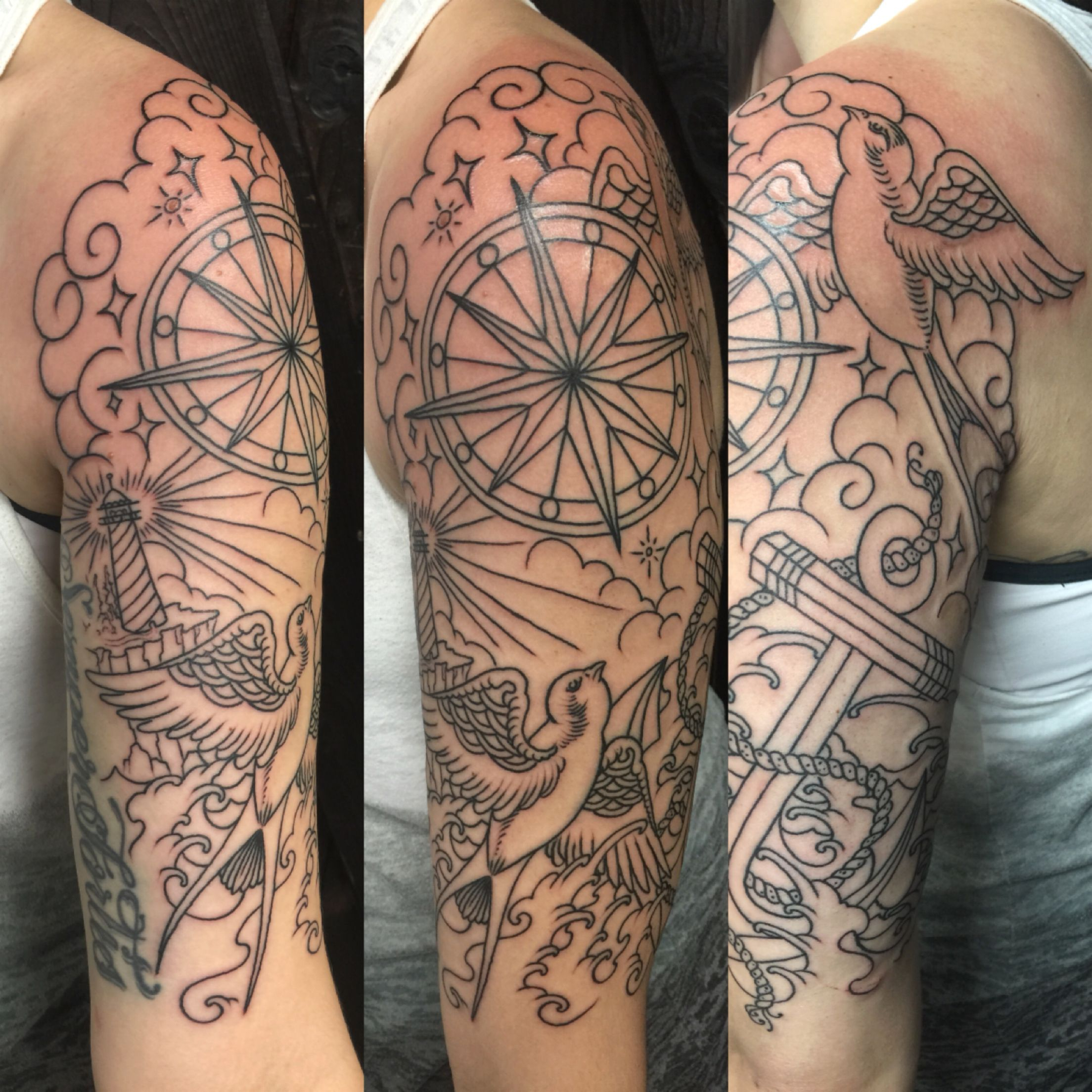 Nautical Theme Half Sleeve Halfsleeve Tattoos Girlswithtattoos in measurements 2208 X 2208