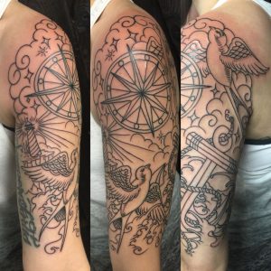 Nautical Theme Half Sleeve Halfsleeve Tattoos Girlswithtattoos within size 2208 X 2208