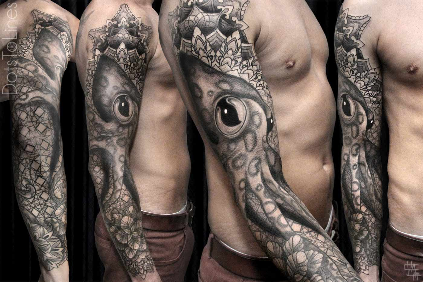 Octopus sleeve tattoo