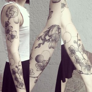 Orchid And Map Tattoo On Sleeve Y Ana Work Design Of Tattoosdesign within proportions 960 X 960