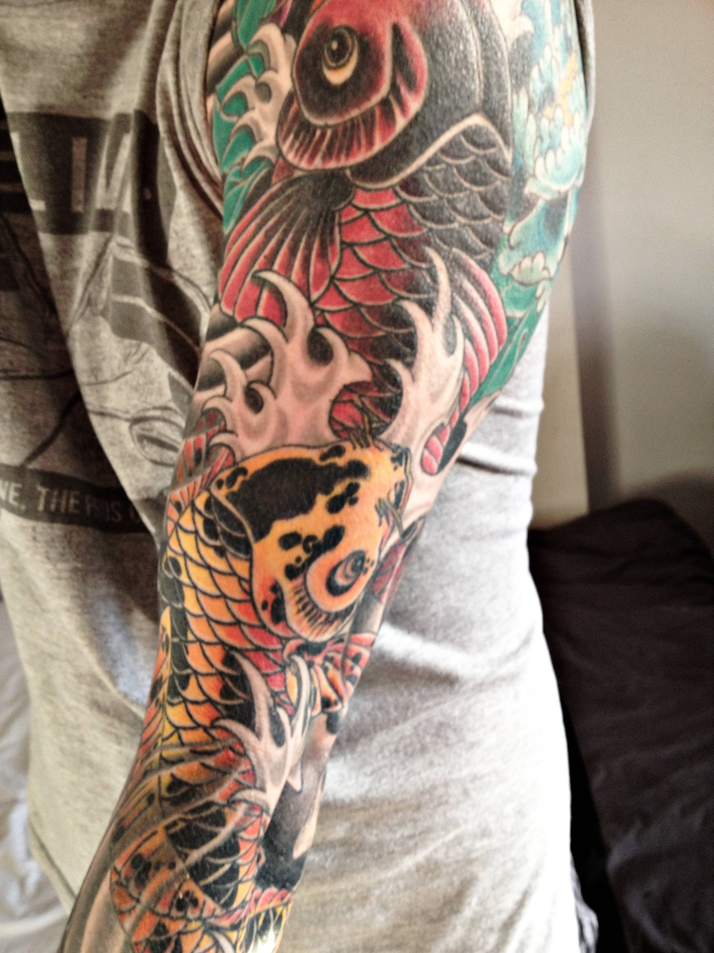 Part Of My Japanese Koi Carp Full Sleeve Done Dom Holmes At The intended for proportions 2448 X 3264