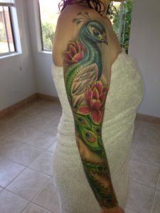 Peacock Sleeve Drew Foster At High Street Tattoo In Columbus inside measurements 2448 X 3264