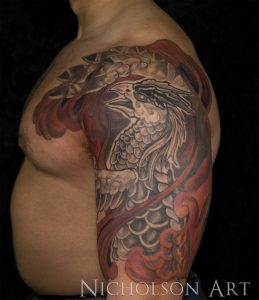 Phoenix Half Sleeve Double Deez Tattoos throughout measurements 1400 X 1620