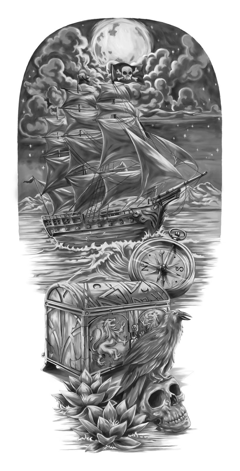 Pirate Tattoo Ideas Treasure Tattoo Designs Pirates The Lost throughout size 817 X 1600