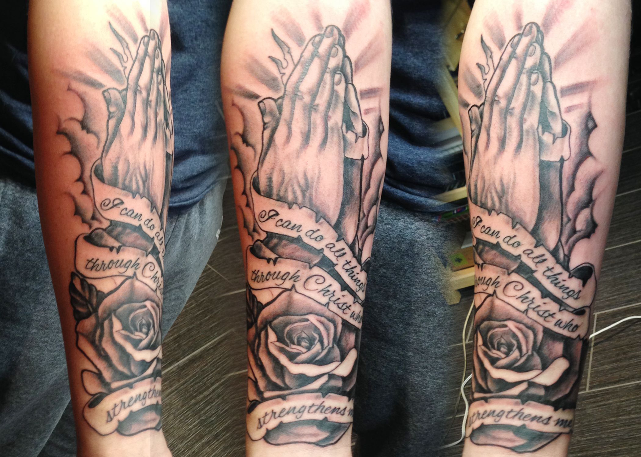 Praying Hands Religious Tattoo Adam At Black Apple Studios In intended for sizing 2100 X 1500