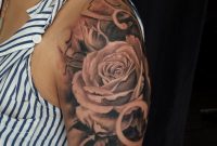 Quarter Sleeve Black And Grey Rose Tattoo Chronic Ink Black And intended for measurements 1836 X 3264