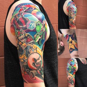 Rainbow Road Half Sleeve Shane At Terminus City Tattoo In Duluth inside dimensions 2048 X 2048