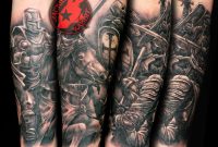 Realistic Knight Warrior Battle Scene Horse Sleeve Tattoo Jackie intended for proportions 3138 X 2550