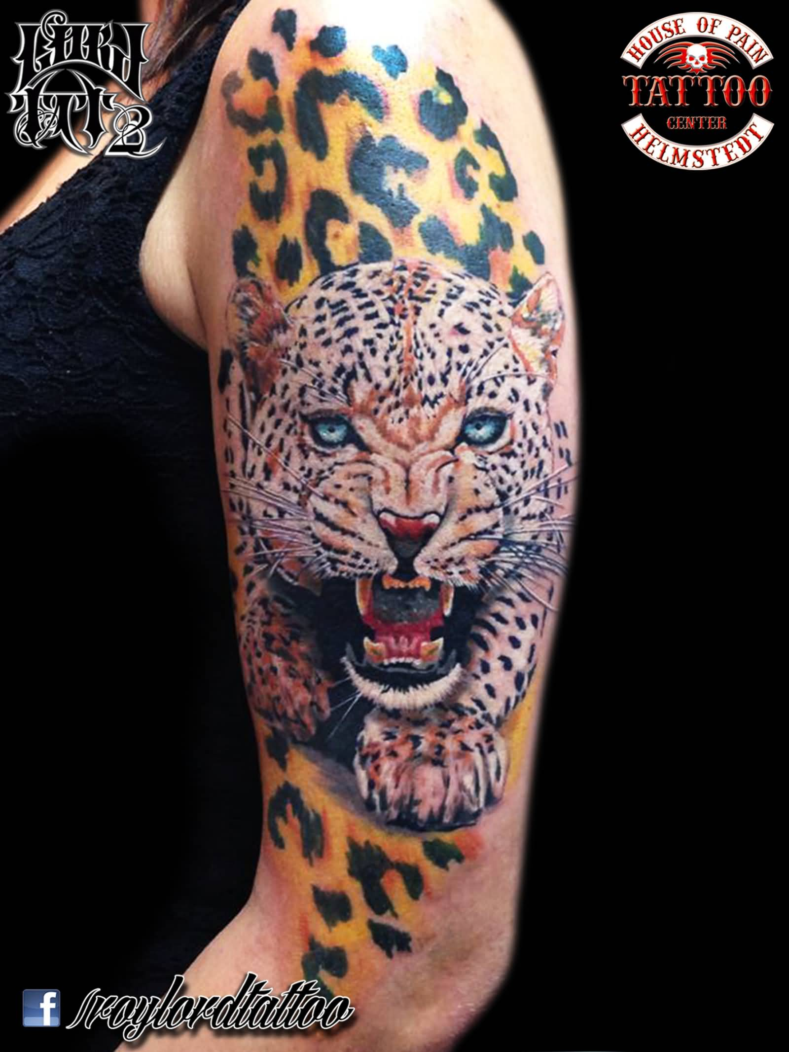 Realistic Roaring Jaguar Tattoo On Half Sleeve For Girls with regard to proportions 1600 X 2132