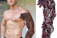 Realistic Temporary Tattoo Sleeve Arm 3d Wolf Tribal Red Black with size 1080 X 1080