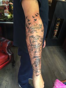 Really Enjoyed This Half Sleeve Writing Not Done Me He Sat inside measurements 1000 X 1334