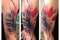 Red And Black Half Sleeve Tattoo Lukasz Kaczmarek Design Of intended for sizing 960 X 960