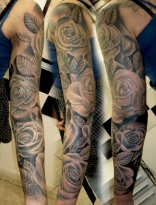 Red Roses Sleeve Tattoo For Girls Tattoo Ideas In 2017 regarding measurements 2925 X 3824