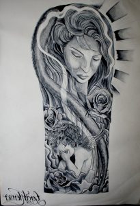 Religious Half Sleeve Tattoo Drawings Tattoo Ink Design Tats in dimensions 1024 X 1501