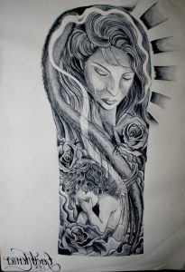 Religious Half Sleeve Tattoo Drawings Tattoo Ink Design Tats intended for size 1024 X 1501